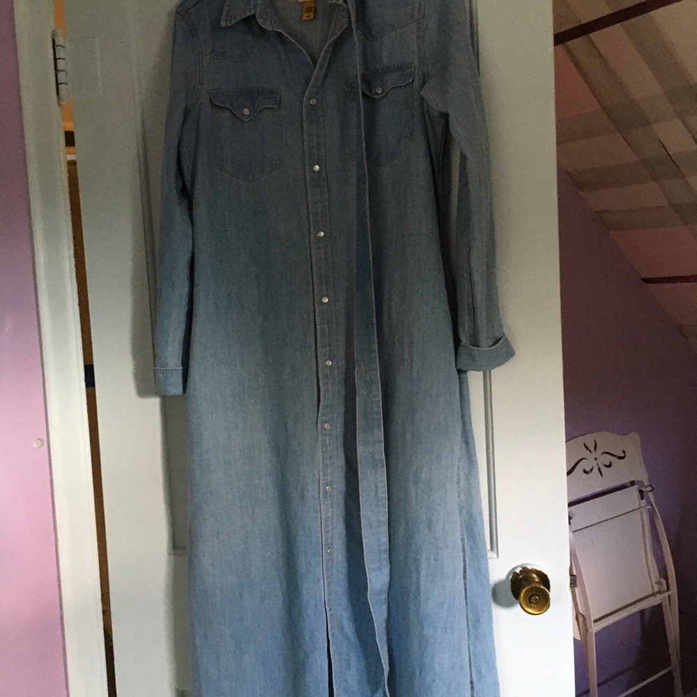 Polo Ralph Lauren Denim Midi/Maxi classic Western Dress  size 10